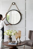 Handsome Cleveland Mirror With Rope Strap Contemporary Design Circle Mirror With Round Metal Frame For Wall Decor