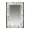 Antique Rectangle Mirror With Floral Accents, Mirrored Display Tray, Hanging Wall Mirror