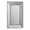 Distressed Accent Mirror, Traditional Style Framed Wall Mirror For Living Room