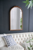 Hand Carved Rose Antique Mirror Frame, Wood Arch Mirror Wall Decor For Living Room