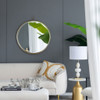 Round Mirror, Circle Mirror With Iron Frame For Living Room Bedroom Vanity Entryway, Hallway