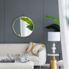 Round Mirror, Circle Mirror With Iron Frame For Living Room Bedroom Vanity Entryway, Hallway
