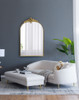 Arched Wall Mirror With Metal Frame, Wall Mirror For Living Room
