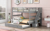 Stairway Bunk Bed With Storage And Guard Rail For Bedroom