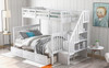 Stairway Bunk Bed With Storage And Guard Rail For Bedroom