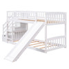 Twin Over Twin Stairway Bunk Bed With Two Drawers And Slide