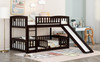 Low Bunk Bed With Slide, Fence And Ladder