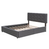 Upholstered Platform Bed With Classic Headboard And Drawers, No Box Spring Needed