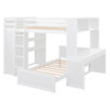 Loft Bed With A Twin Size Standalone Bed, Shelves, Desk, And Wardrobe