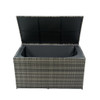 Outdoor Storage Box, Wicker Patio Deck Boxes With Lid, Outdoor Cushion Storage For Kids Toys, Pillows, Towel, Wicker