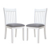 Modern Dining Chair, Wooden Back, Cushion Seats (Set of 2)