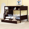 Bunk Bed With Shelfs, Storage Staircase And 2 Drawers