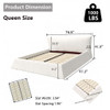 Upholstered Platform Bed With Special Shaped Velvet Headboard