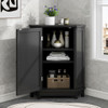 Bathroom Cabinet Triangle Corner Storage Cabinet With Adjustable Shelf Modern Style