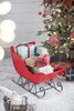 Iron Sleigh Large, Distressed Christmas Santa Sleigh Holiday Decoration