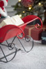 Iron Sleigh Large, Distressed Christmas Santa Sleigh Holiday Decoration