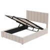 Elegant Upholstered Platform Bed With Hydraulic Storage System