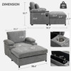 Chenille Fabric Sofa Bed With Cupholders And USB Charging Ports Chair For Living Room