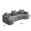 Modern Style Ultra Smooth Curved Sofa With 3 Pillows
