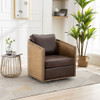 Barrel, Comfy Round Accent Sofa Chair With 360 Degree Swivel, Leisure Arm