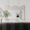 Wall Mirror Rectangular Mirror With 2 Wavy Sides Metal Framed Mirror Vanity Mirror Dressing Mirror, For Bathroom, Living Room, Bedroom Wall Decor