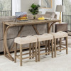 Bar Table Set With 3 Padded Stools
