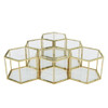 Modern Coffee Table With Double Layer Tempered Glass And Polygonal Design