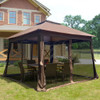 Outdoor Pop Up Gazebo Canopy With 2 Tier Soft Top And Removable Zipper Netting