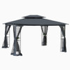 Patio Gazebo Tent With Ventilated Double Roof And Mosquito Net