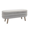 Velvet Fabric Storage Bench With Wood Legs