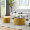 Round Storage Ottoman, 2 In 1 Function, End Table And Ottoman