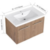 Modern Floating Bathroom Vanity With Resin Sink, Soft Close Doors