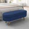 Ottoman Oval Storage Bench With Rubber Wood Legs