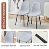 Modern Medieval Style Cushioned Side Chairs Set With Black Metal Legs For Kitchens