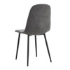Modern Medieval Style Cushioned Side Chairs Set With Black Metal Legs For Kitchens