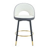 Upholstered Rotatable Bar Chair With Metal Legs For Dining Room