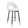 Upholstered Rotatable Bar Chair With Metal Legs For Dining Room