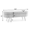 Modern Ottoman Oval Storage Bench With Rubber Wood Legs
