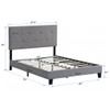 Modern Upholstered Platform Bed Frame With Button Tufted Linen Headboard And Wood Slat Support