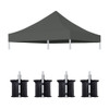 Canopy Replacement Top With 4 Pack W8 Bags, Pop Up Tent Cover Only, Frame Not Included