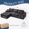 Modular Corduroy Sectional With Arched Armrests, Includes 3 Back Cushions & 2 Throw Pillows