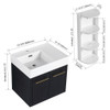 Modern Wall Mounted Bathroom Vanity With Thick Edge Resin Sink And Storage Rack
