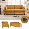 Chenille 2 Seater Sofa With LED Light, USB Charging Port, And Storage Bag