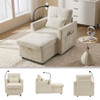 Multifunctional Chenille Recliner Sofa With Storage And Phone Bracket
