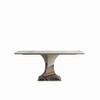 Modern Rectangular Dining Table For 6 - 8, Plated Hourglass Base