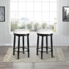 360° Swivel Wooden Barstools With Upholstered Seat, Counter Height (Set of 2)