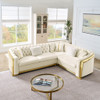 L Shaped Chesterfield Sectional Sofa With Stainless Steel Accents