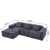 L - Shape Modern Minimalist Modular Sectional Sofa, Upholstered Cloud Couch With Deep Seats