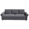 3 In 1 Convertible Sleeper Sofa With Nailhead Trim & Rolled Arm