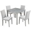 Dining Table Set With Crystal Decoration And Upholstered Chairs